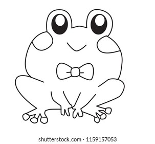 Vector cartoon frog  Isolated On White Background