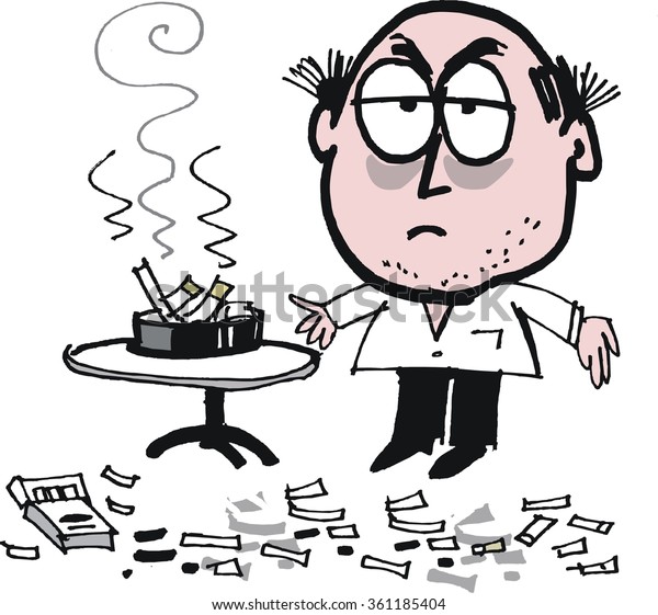 Vector Cartoon Frustrated Man Trying Quit Stock Vector (Royalty Free ...