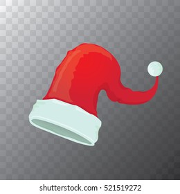 vector cartoon funky red Santa hat icon. merry christmas santa hat design element for banners or greeting cards