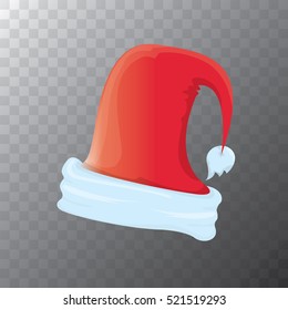 vector cartoon funky red Santa hat icon. merry christmas santa hat design element for banners or greeting cards