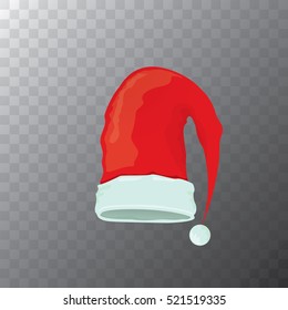 vector cartoon funky red Santa hat icon. merry christmas santa hat design element for banners or greeting cards
