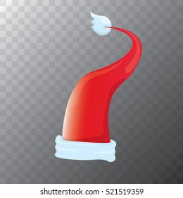 vector cartoon funky red Santa hat icon. merry christmas santa hat design element for banners or greeting cards
