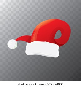 vector cartoon funky red Santa hat icon. merry christmas santa hat design element for banners or greeting cards