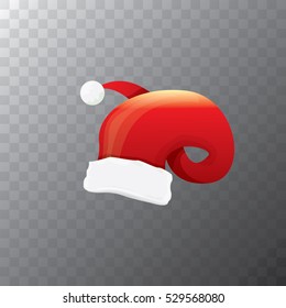 vector cartoon funky red Santa hat icon. merry christmas santa hat design element for banners or greeting cards