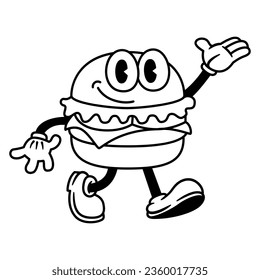 Vector Cartoon Funny Burger Character Mascot Isolated