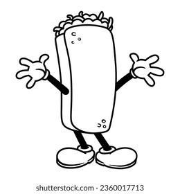 Vector Cartoon Funny Burrito Character Mascot Isolated