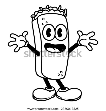 Vector Cartoon Funny Burrito Character Mascot Isolated