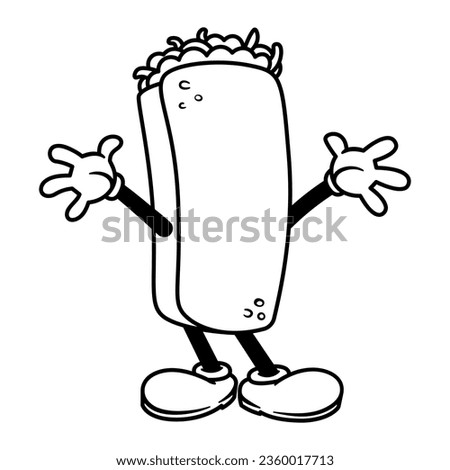 Vector Cartoon Funny Burrito Character Mascot Isolated