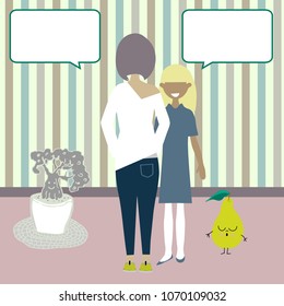 Vector cartoon funny characters speaking