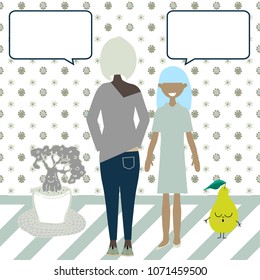 Vector cartoon funny characters speaking