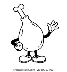 Vector Cartoon Funny Chicken Character Mascot Isolated