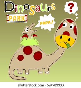 vector cartoon of funny dinosaurs illustration