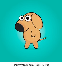 Vector cartoon funny dog