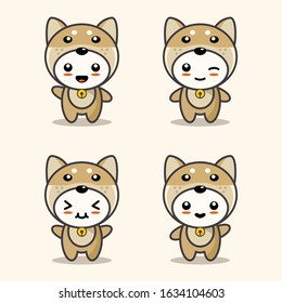 vector cartoon funny dog man
