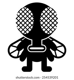 Vector Cartoon Funny Fly Icon Character Isolated