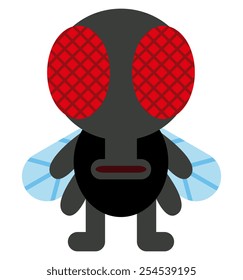 Vector Cartoon Funny Fly Insect Character Isolated
