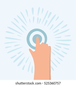Vector cartoon funny illustration hand touch / tap gesture icon for apps and websites