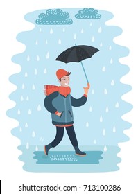 Vector Cartoon Funny Illustration Man Walking Stock Vector (Royalty ...