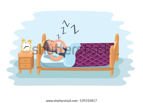 Vector Cartoon Funny Illustration Sleeping Woman Stock Vector (Royalty ...