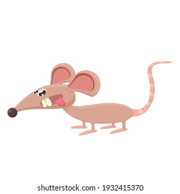 Animador de dibujos animados divertido animal de ratón aislado sobre fondo blanco. Pequeño personaje de ratones sonrientes