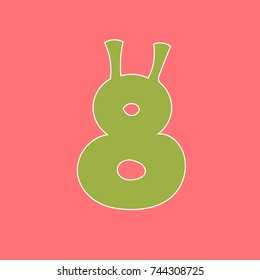 Vector cartoon funny number. Number Eight