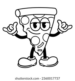 Vector Cartoon Funny Pizza Character Mascot Isolated