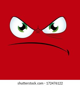 A Vector Cartoon Funny Red Expression Face