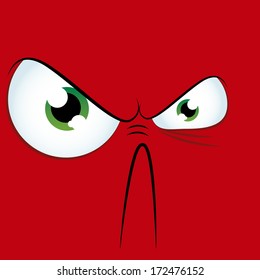A Vector Cartoon Funny Red Expression Face
