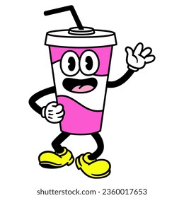 Vector Cartoon Funny Soda Character Mascot Isolated
