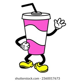 Vector Cartoon Funny Soda Character Mascot Isolated