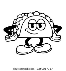 Vector Cartoon Funny Taco Character Mascot Isolated