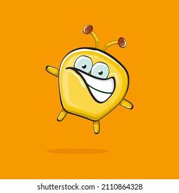 Vector Cartoon Funny Yellow Alien Monster Stock Vector (Royalty Free ...