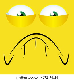 A Vector Cartoon Funny Yellow Expression Face