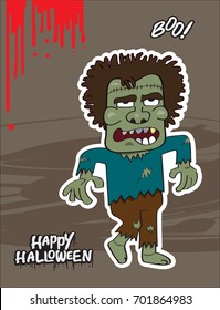 Vector Cartoon Funny Zombies Suit character