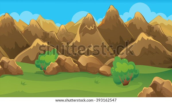 Vector Cartoon Game Background Brown Hills Stock Vector (royalty Free 