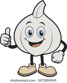 Vektorgrafik Cartoon Knoblauch Daumen hoch