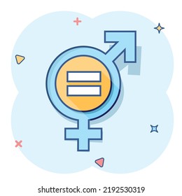 Vector Cartoon Gender Equal Icon Comic Stock Vector (Royalty Free ...