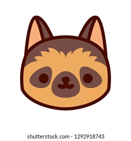Vector Cartoon German Shepherd Emoji Icon Isolated