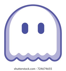 Vector Cartoon Ghost Emoji Isolated On White Background