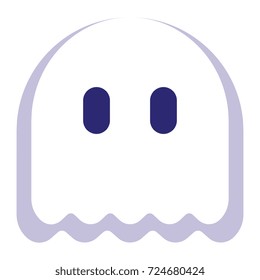 Vector Cartoon Ghost Emoji Isolated On White Background