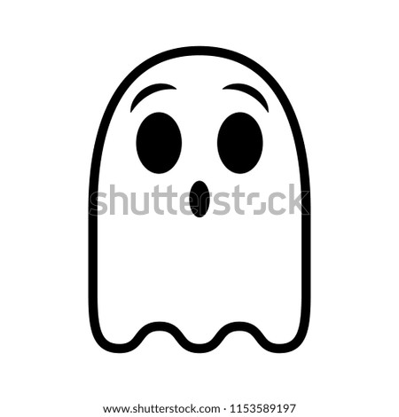 Vector Cartoon Ghost Face Isolated On Stock Vector (Royalty Free