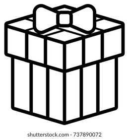 Vector Cartoon Gift Box Isolated On White Background
