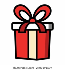 Vector de regalo de dibujos animados sobre fondo blanco