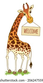 Vector cartoon giraffe