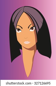 Vector cartoon girl