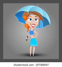 vector cartoon girl character