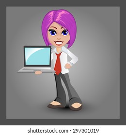 vector cartoon girl character
