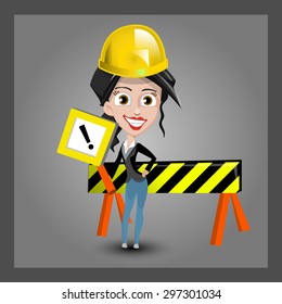 vector cartoon girl character