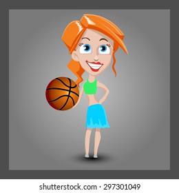 vector cartoon girl character
