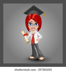 vector cartoon girl character